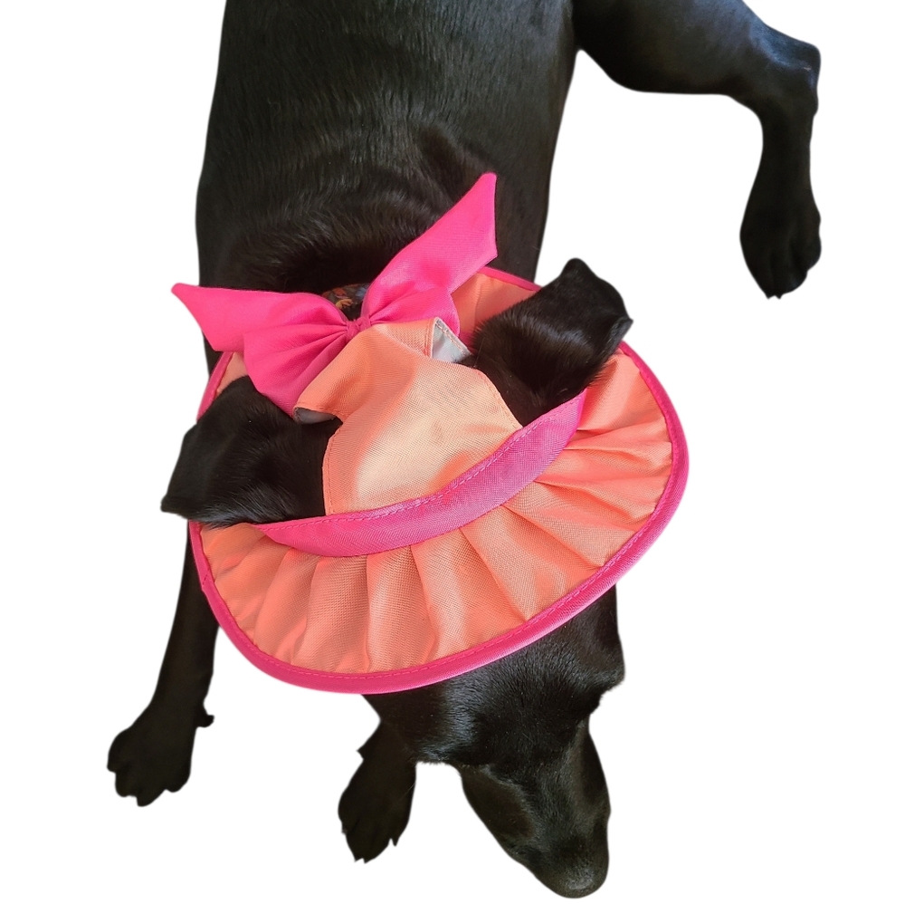 Heart To Tail Dog Bonnet Pleated‎ With Big Bow On BackM/L